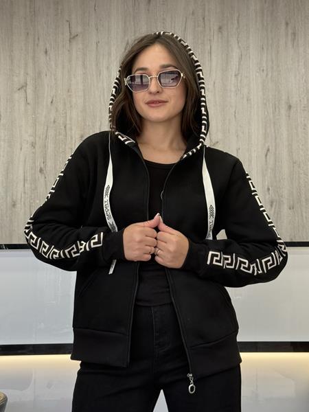 Кофта спорт JJF (L-4XL) 50147 black (зима)