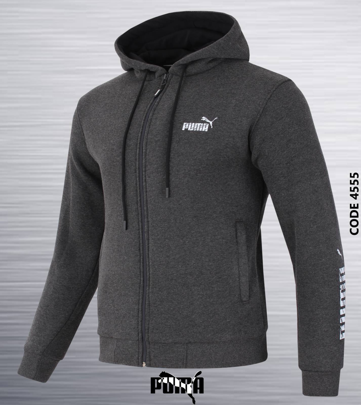 Кофта спорт AZT (S-2XL) 4555-5 l.grey (зима)