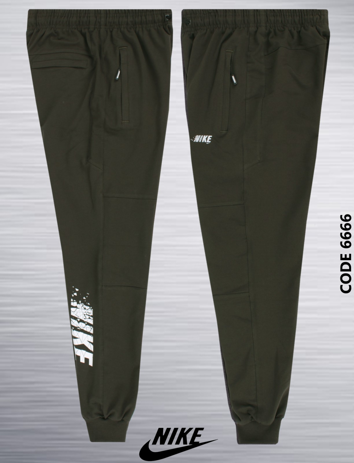 Штаны спорт AZT (S-2XL) 6666-2 khaki (зима)