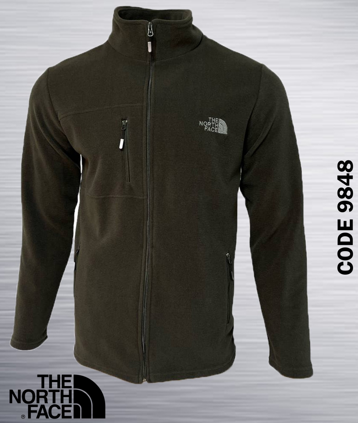 Кофта спорт AZT (3XL-7XL) 9848-1 khaki (зима)