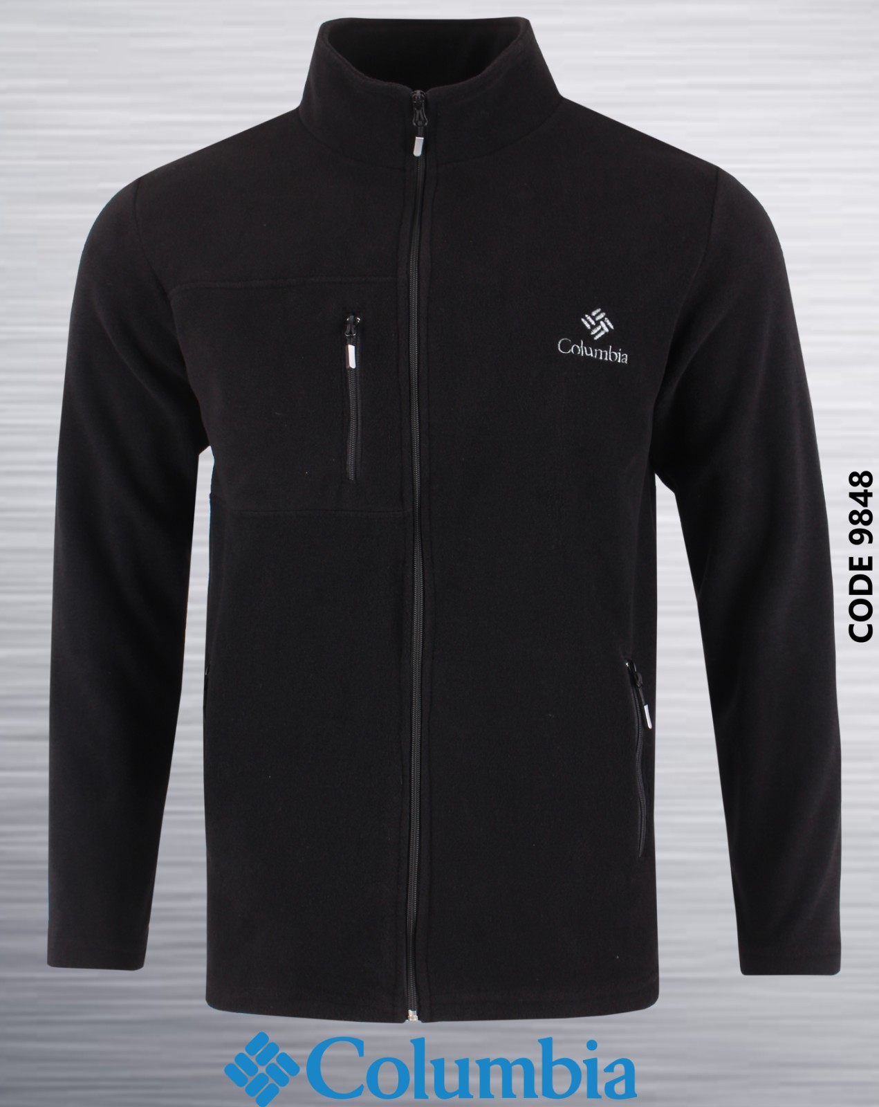 Кофта спорт AZT (3XL-7XL) 9848-3 black (зима)