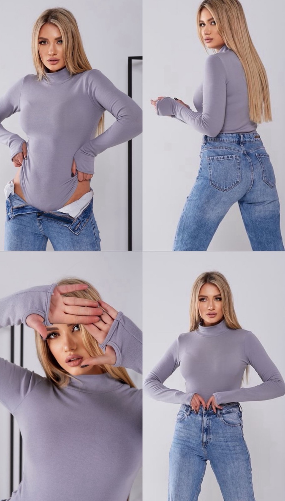 Боди BRAVEL (S-2XL) 8751 grey (зима)