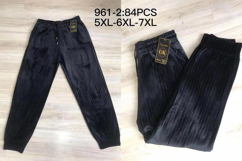 Штаны спорт АнЯ (5XL-7XL) 961-2 black (зима)