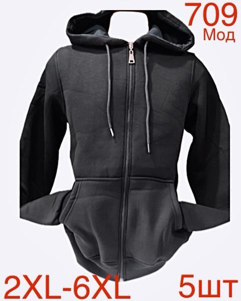 Кофта спорт Надийка (2XL-6XL) ND5-709 black (зима)