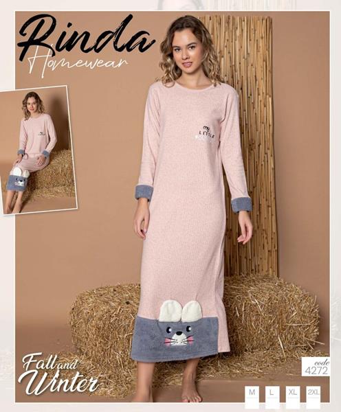 Ночнушка 4 Seasons (M-2XL) 4272 beige (зима)