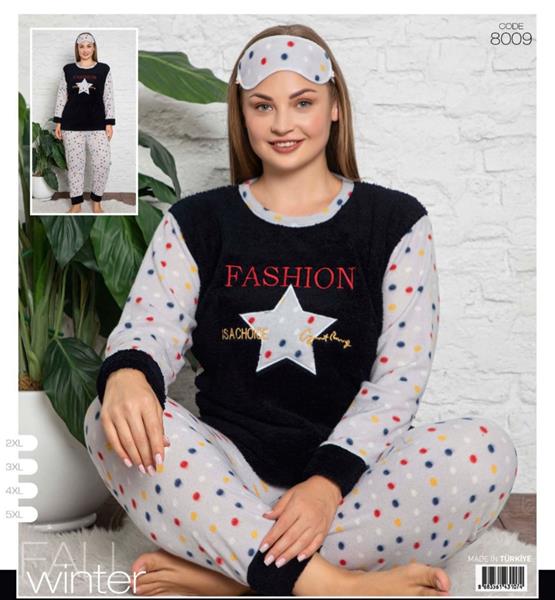 Пижама 4 Seasons (3XL-5XL) 8009 black (зима)