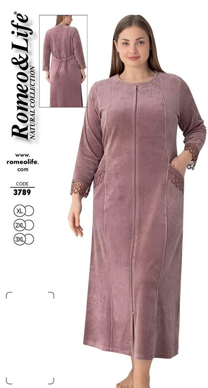 Халат Cotpark (XL-3XL) 3789 powder (деми)