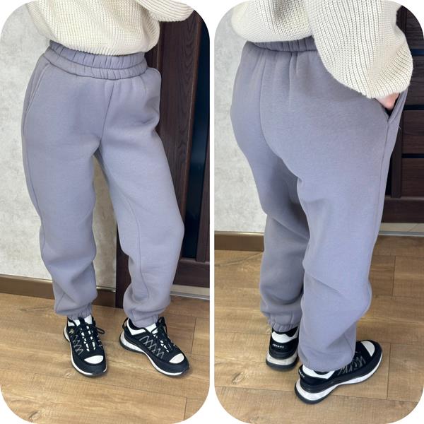 Штаны спорт Valentina (42-56) 301 grey (зима)