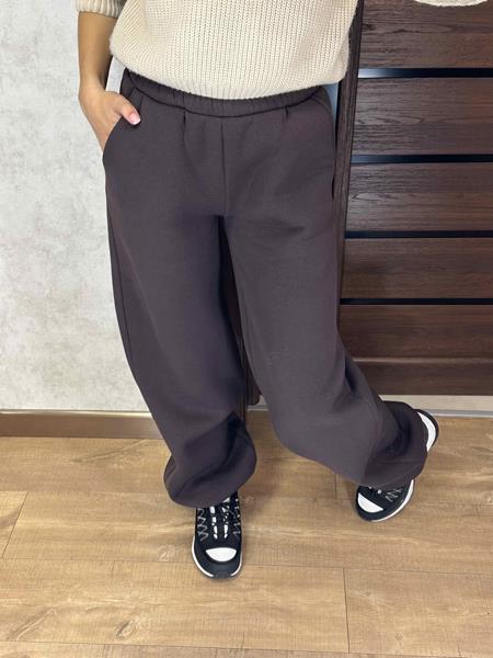 Штаны спорт Valentina (42-56) 302-2 brown (зима)