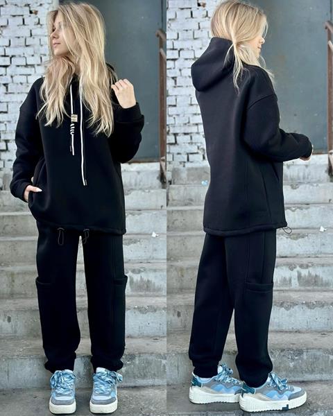 Костюм спорт Karolina (32-42) KR319 black (зима)