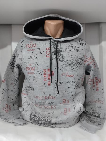 Худи Panda (S-2XL) 1401 grey (зима)