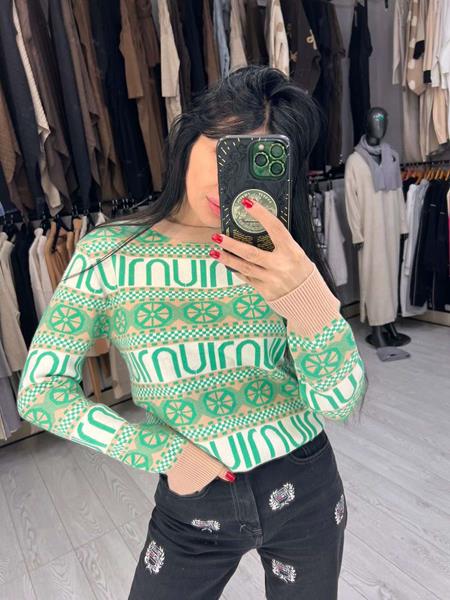 Свитер Julia (48-52) JL44 green-white (деми)