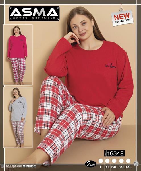 Пижама HomeWear (L-4XL) 16348 crimson (зима)