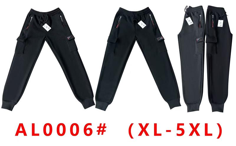 Штаны спорт Giang (XL-5XL) G39-AL0006 black (зима)