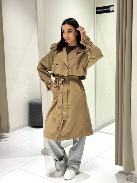 Пальто i8denim Women (S-L) TB122 d.beige (деми)