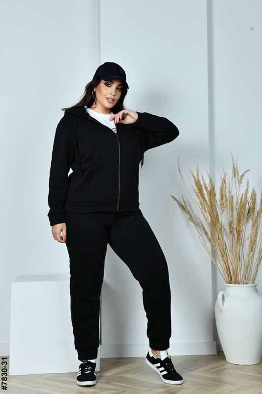 Костюм спорт Shon (52-58) S1455 black (зима)