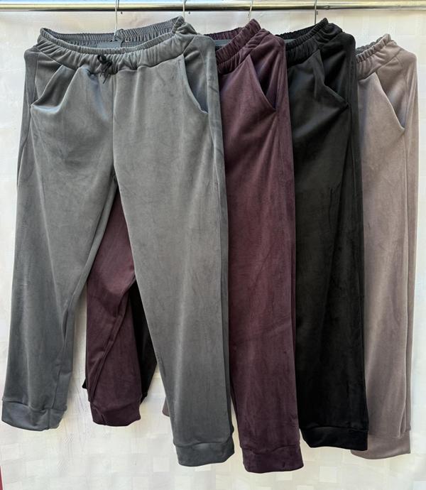 Штаны спорт Shon (52-60) S1664 black (зима)