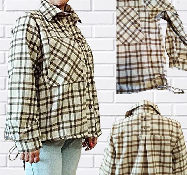 Рубашка H&S (M-L) 536 khaki (деми)