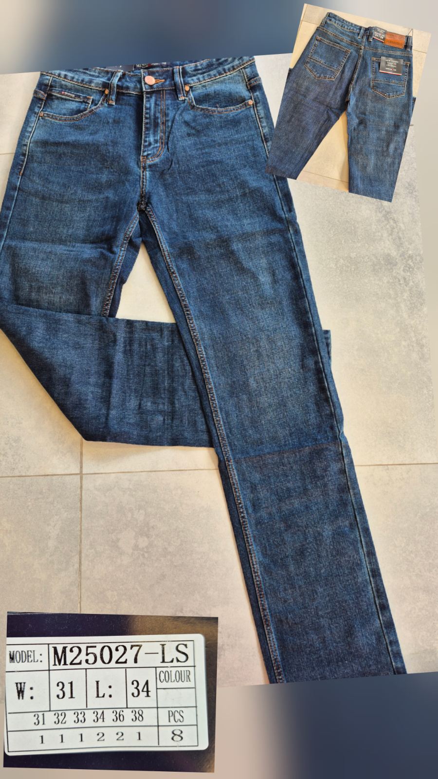 Джинсы God Baron (31-38) M25027-LS blue (деми)