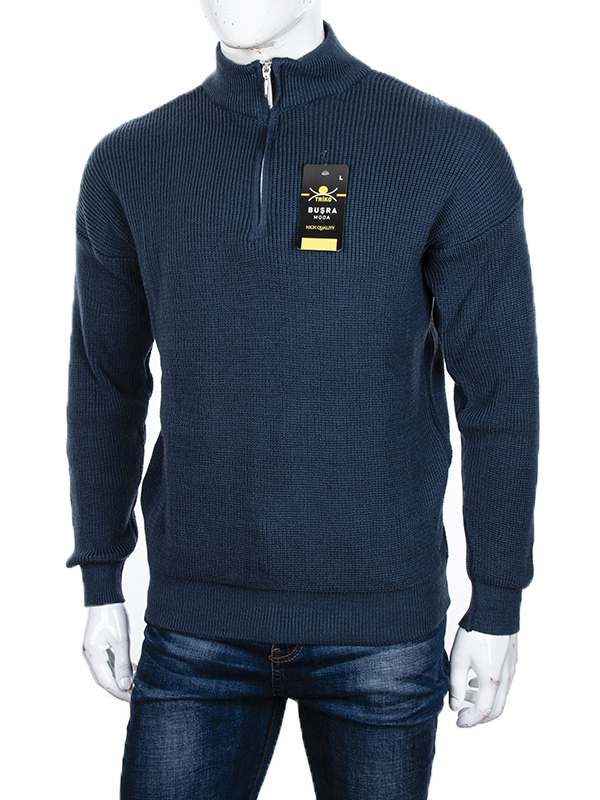 Свитер Abdo (M-2XL) Змійка blue (зима)