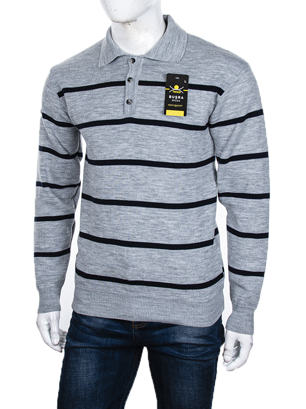 Свитер Abdo (M-2XL) Гудзик 4 grey (зима)