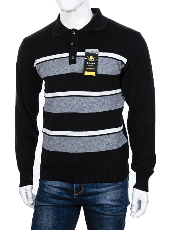 Свитер Abdo (M-2XL) Гудзик 11 black (зима)