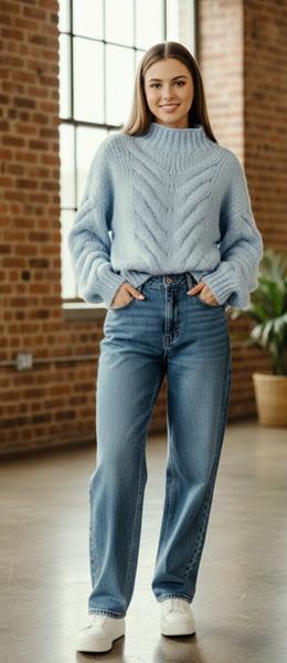 Свитер Lora (one size) LR786 l.blue (зима)