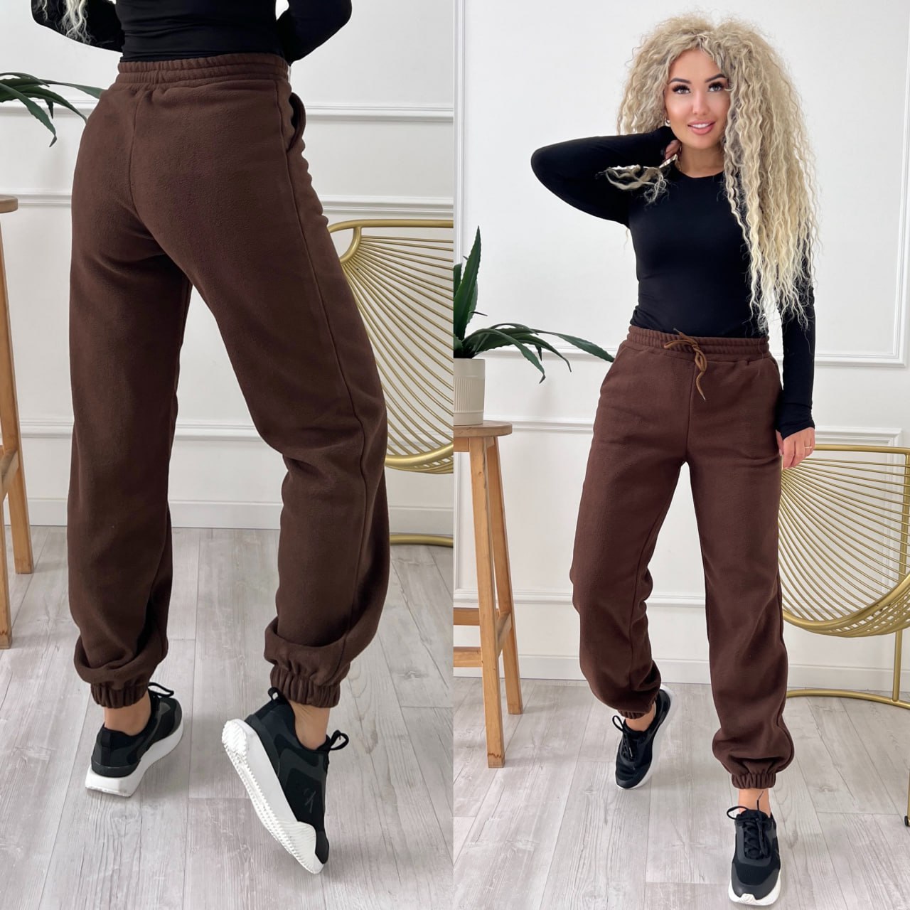 Штаны спорт Sofi Cor (42-52) 9065 brown (зима)