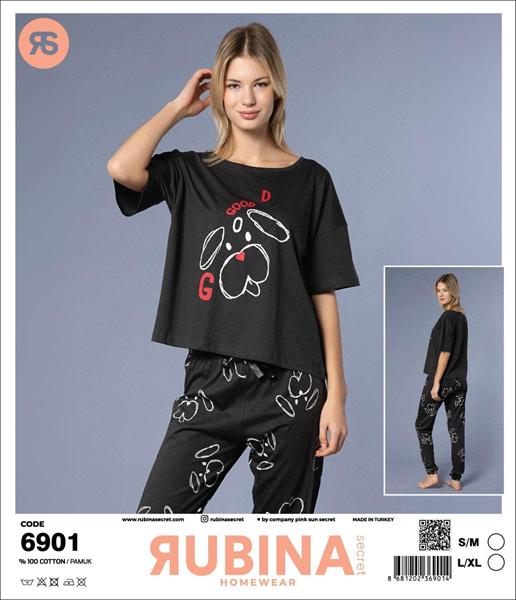 Пижама Anibur (S-XL) 6909 black (деми)
