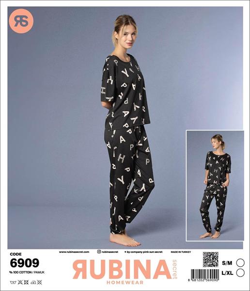 Пижама Anibur (S-XL) 6909-1 black (деми)