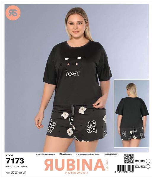 Пижама Anibur (2XL-5XL) 7173 black (лето)