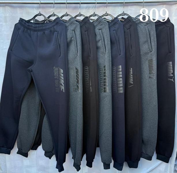 Штаны спорт Shon (46-54) S1809 black (зима)