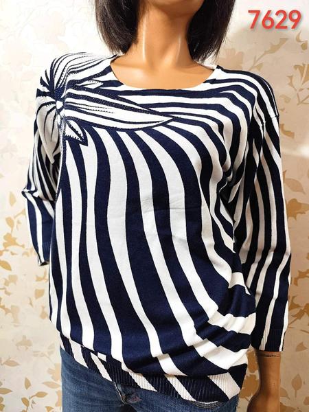Свитер LIDA (3XL-4XL) 7629 navy-white (деми)