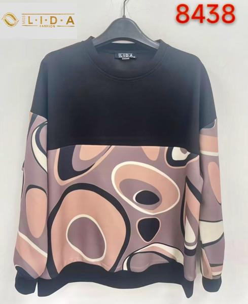 Свитер LIDA (52-62) 8438 black-pink (деми)