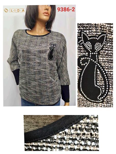 Свитер LIDA (52-62) 9386-2 black (деми)
