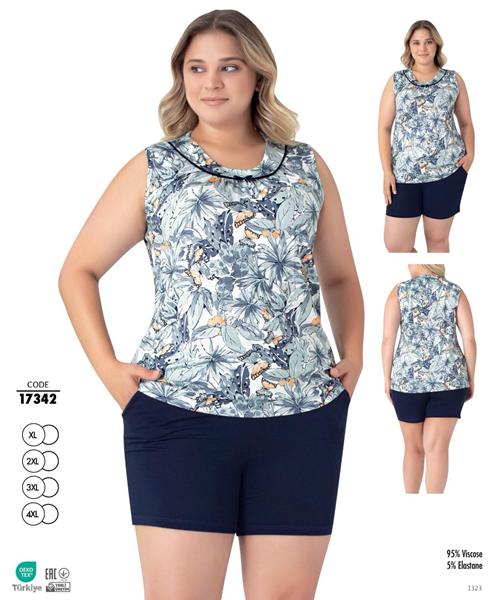 Пижама Cotpark (XL-4XL) 17342 blue (лето)