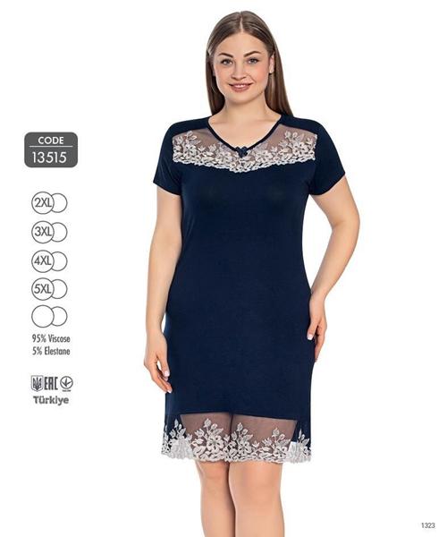 Ночнушка Cotpark (2XL-5XL) 13515 navy (лето)