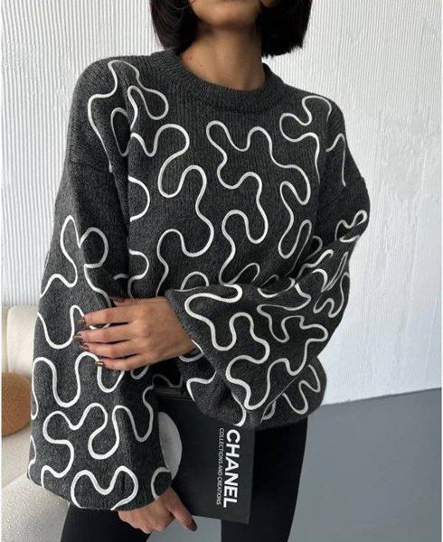 Свитер Lora (one size) LR833 d.grey (зима)