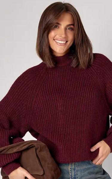Свитер Lora (one size) LR852 wine (зима)