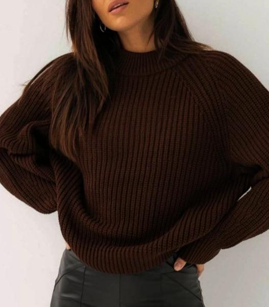 Свитер Lora (one size) LR894 brown (зима)