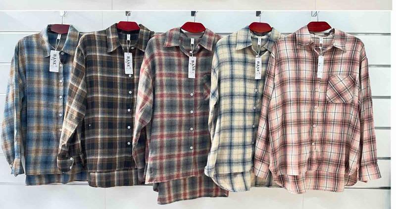 Рубашка BASE (2XL-6XL) 2505 grey-red (зима)