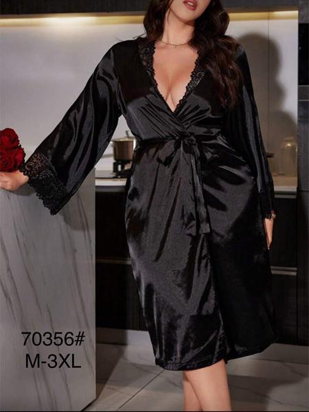 Халат Brilliant (M-3XL) B70356 black (деми)