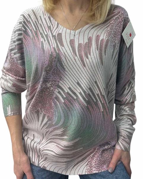 Свитер LeVisha (46-52) 25241 l.grey-lilac (деми)