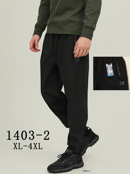 Штаны спорт Kenalin (XL-4XL) 1403-2 black (деми)