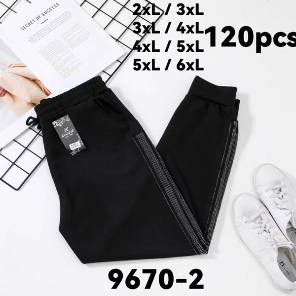 Штаны спорт Kenalin (2XL-6XL) 9670-2 black (деми)