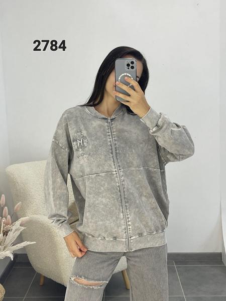 Кофта спорт FSN (50-56) 2784 grey (деми)