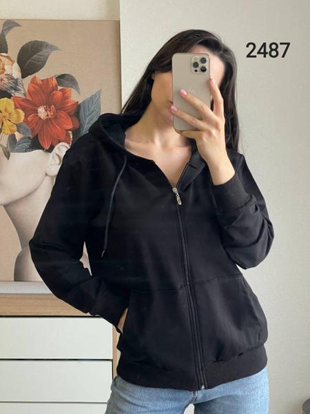 Кофта спорт FSN (46-52) 2487 black (деми)