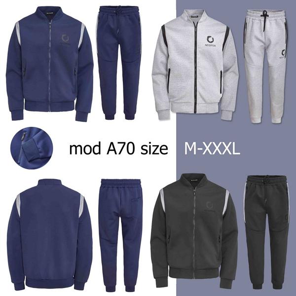 Костюм спорт TRAN (M-3XL) A70 black (деми)