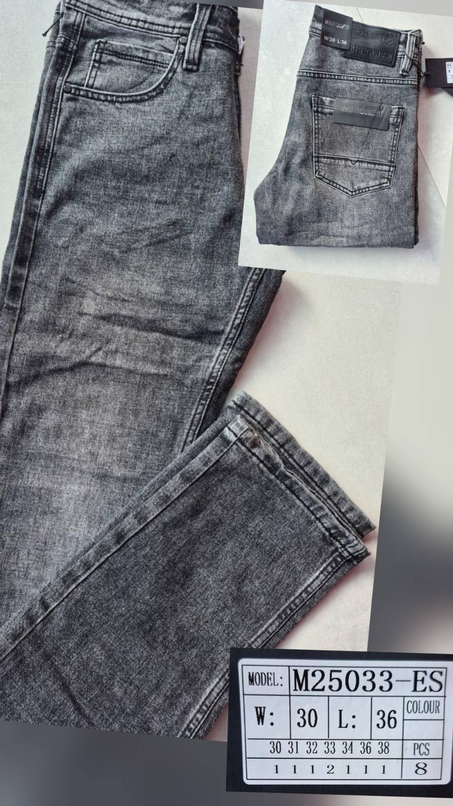 Джинсы God Baron (30-38) M25033-ES grey (деми)