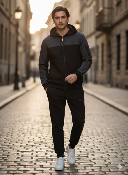 Костюм спорт Moranny (S-2XL) 5707 black-d.grey (зима)